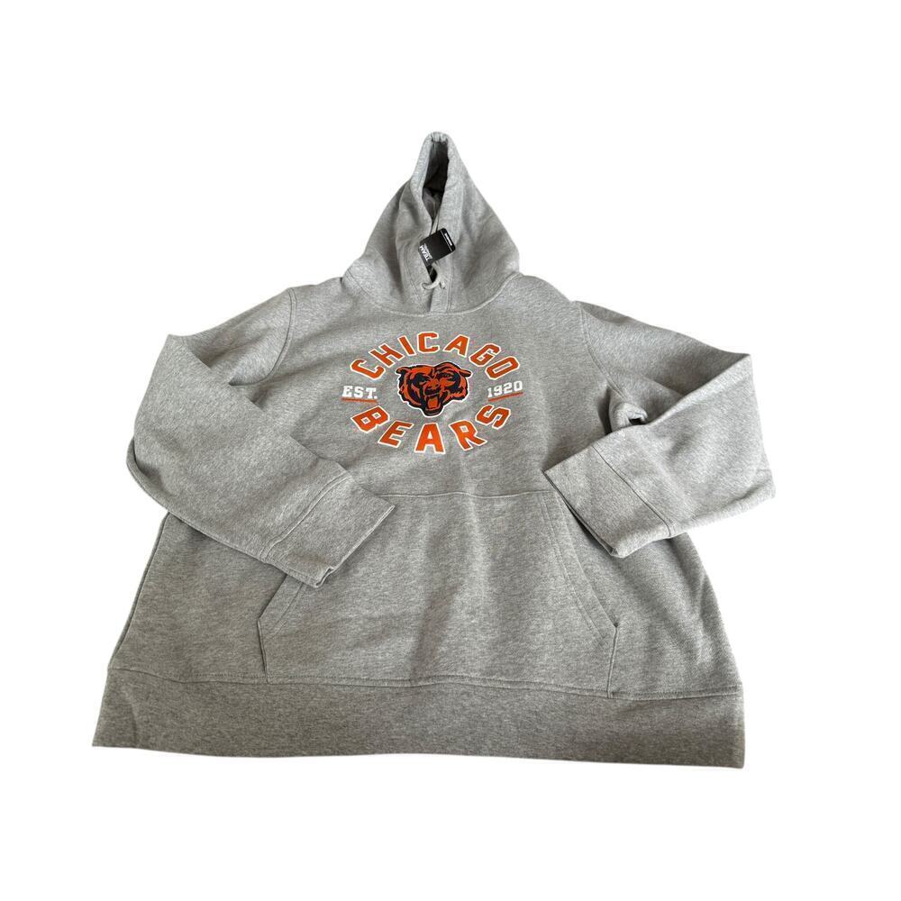NFL Women's Heather Gray Chicago Bears New Era Team Apparel Hoodie Size XL